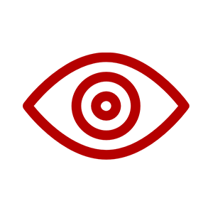 Red eye icon with concentric circles inside.